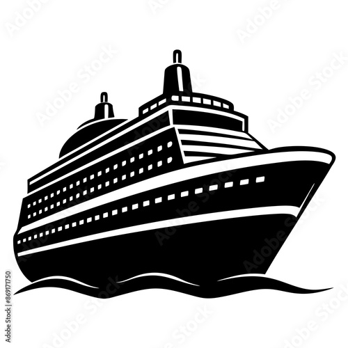 A cruise ship vector illustration