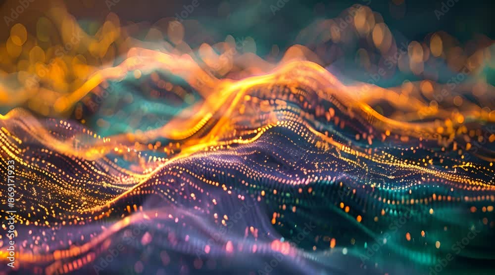 video footage an electromagnetic wave, future, digital, black background