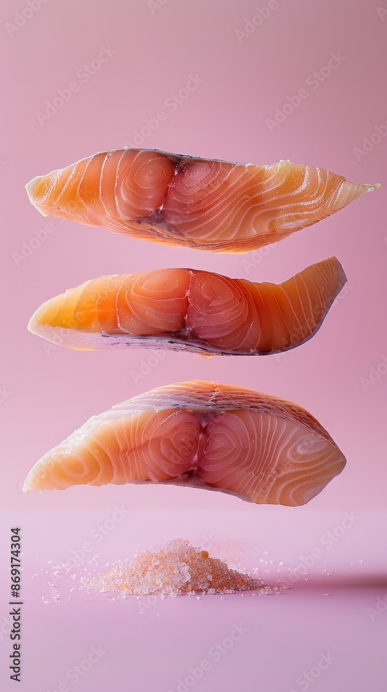levitating haddock fillet cut pieces separated levitating haddock fillet cut pieces separated