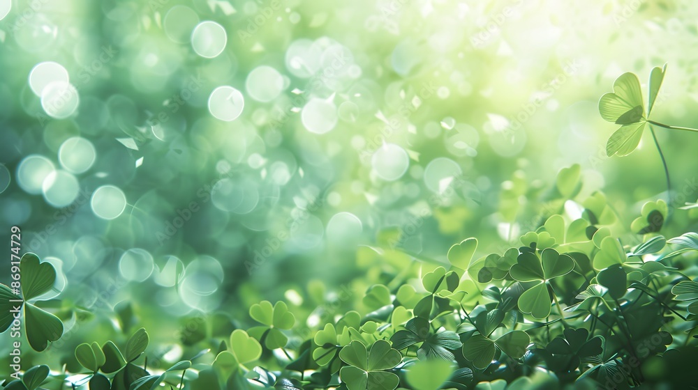 Fototapeta premium clover with bokeh background