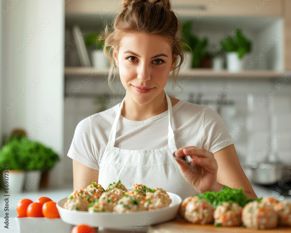 Woman Preparing Gefilte Fish in the Kitchen for Passover Traditional Cooking Methods for Delicious Seder Meals and Festive Culinary Celebrations, A Step-by-Step Guide with Chef Insights Woman Preparing Gefilte Fish in the Kitchen for Passover Traditional Cooking Methods for Delicious Seder Meals and Festive Culinary Celebrations, A Step-by-Step Guide with Chef Insights