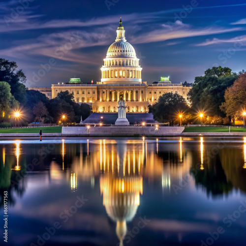 capitol building at night