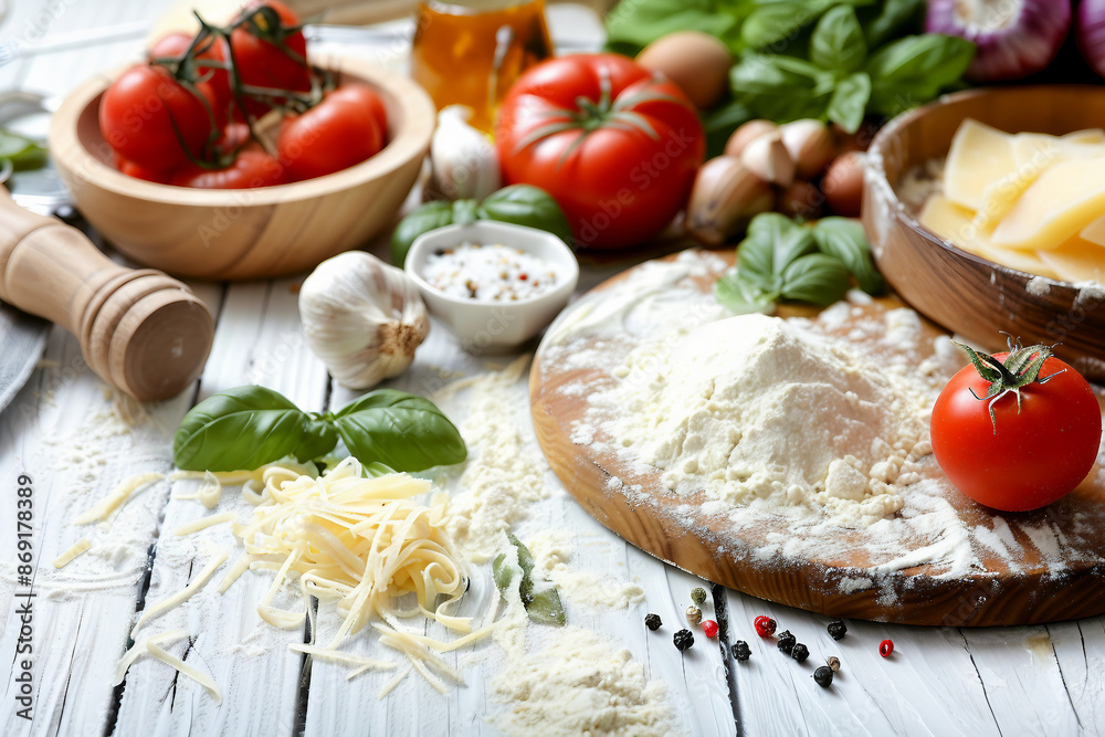 AI generated image of homemade cooking healthy organic food and fresh vegetables AI generated image of homemade cooking healthy organic food and fresh vegetables
