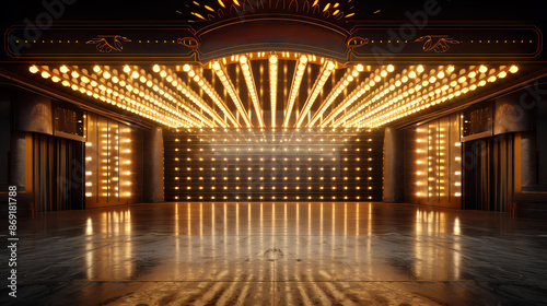 A vintage-style, illuminated sign with a classic carnival theme, casting a warm glow.