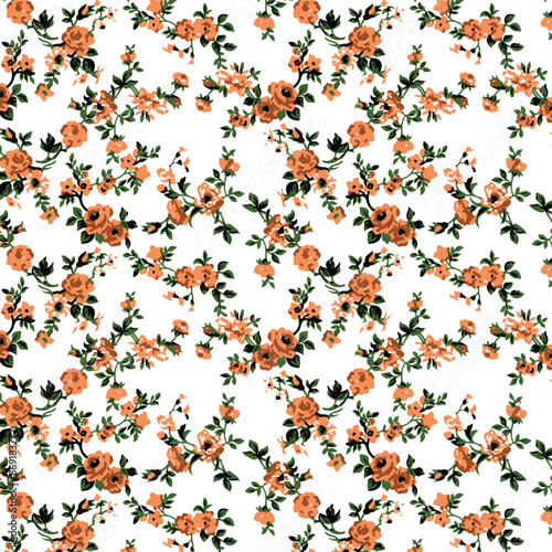 Textile Digital Design Fabric Print Wallpaper Stock shirt designs, seamless flower pattern on white background