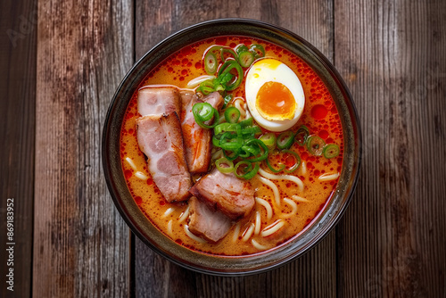 Steaming Ramen bowl bathed ...