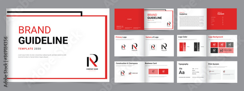 brand guideline landscape brand guideline, manual brand guideline layout or brand identity