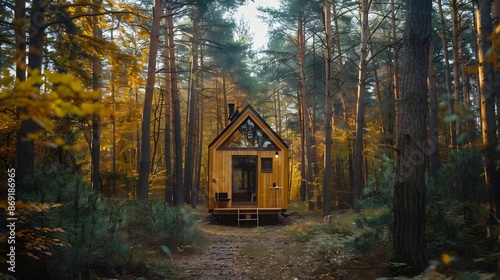Cozy Cabin Nestled in Autum...
