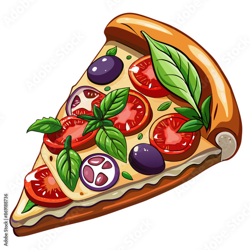 Eggplant Parm Pizza SLICE WHITE BACKGROUND