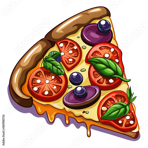 Eggplant Parm Pizza SLICE WHITE BACKGROUND