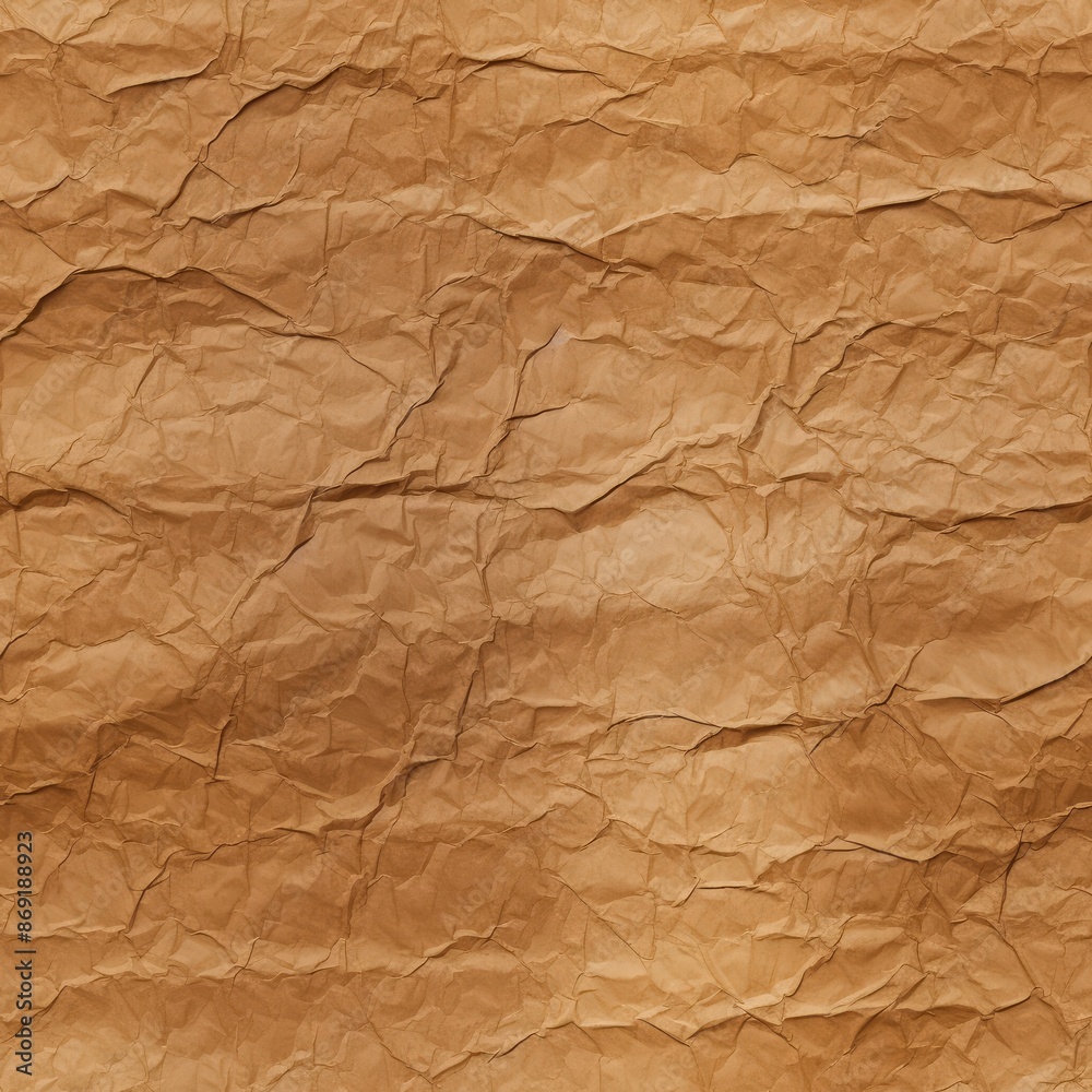 Sheet of Brown Thin Crumpled Craft Paper Background Sheet of Brown Thin Crumpled Craft Paper Background