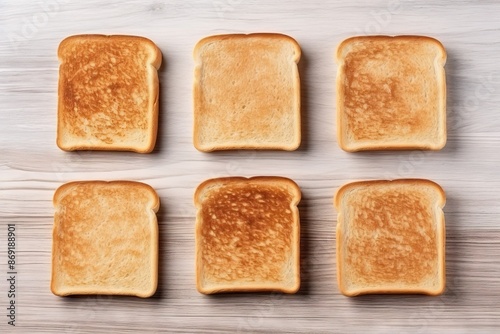 Bread Toasts Isolated, Toasted Sandwich Square Slices, Loaf Pieces for Toast on White Background