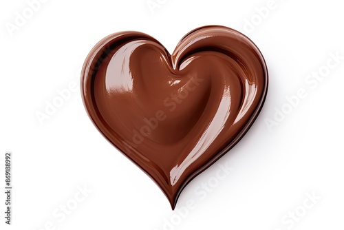 Chocolate Smear Isolated, Melted Chocolate Texture on White Background, Chocolate Sauce Pattern