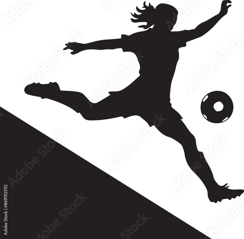 Soccer Player Silhouette: Vector Art Design for Sports