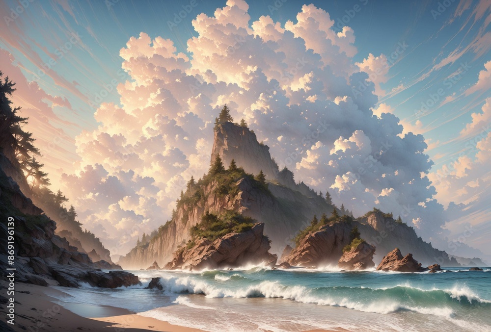 Fototapeta premium sunset in the mountains