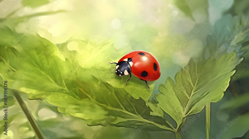 Ladybug in Nature watercolor Ladybug in Nature watercolor