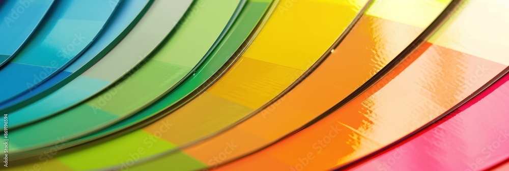 Fototapeta premium Colorful curved layers resembling a rainbow arc
