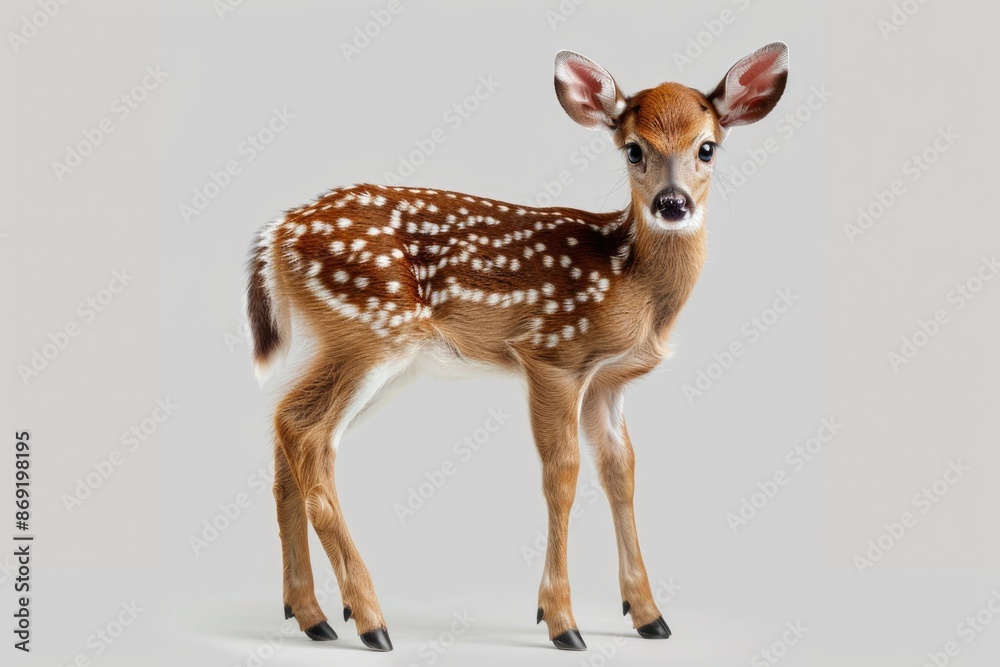 A sika deer on a white background A sika deer on a white background