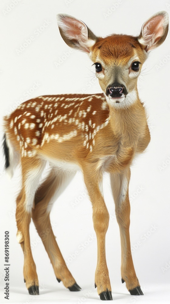 A sika deer on a white background A sika deer on a white background