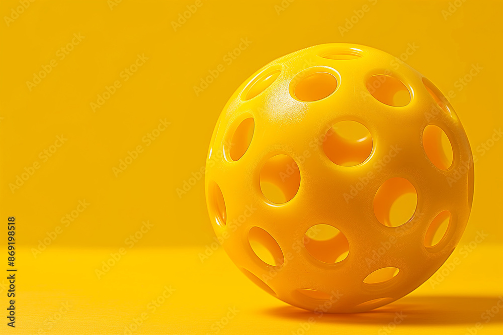 Yellow pickleball ball with holes Yellow pickleball ball with holes