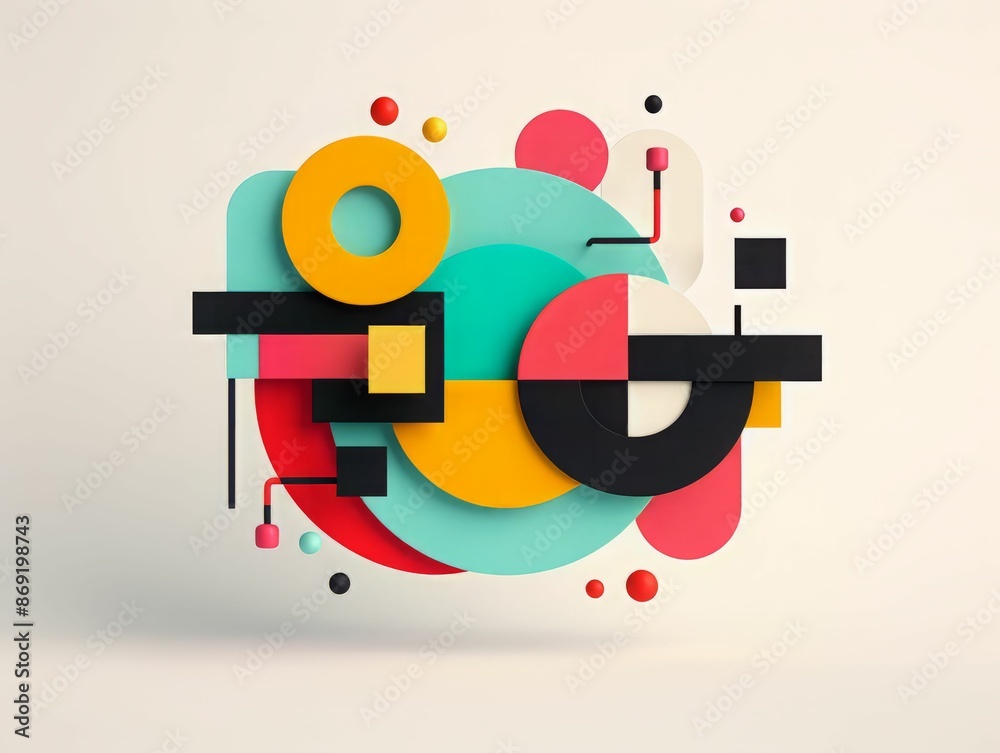 Obraz premium Abstract Colorful Geometric Shapes.