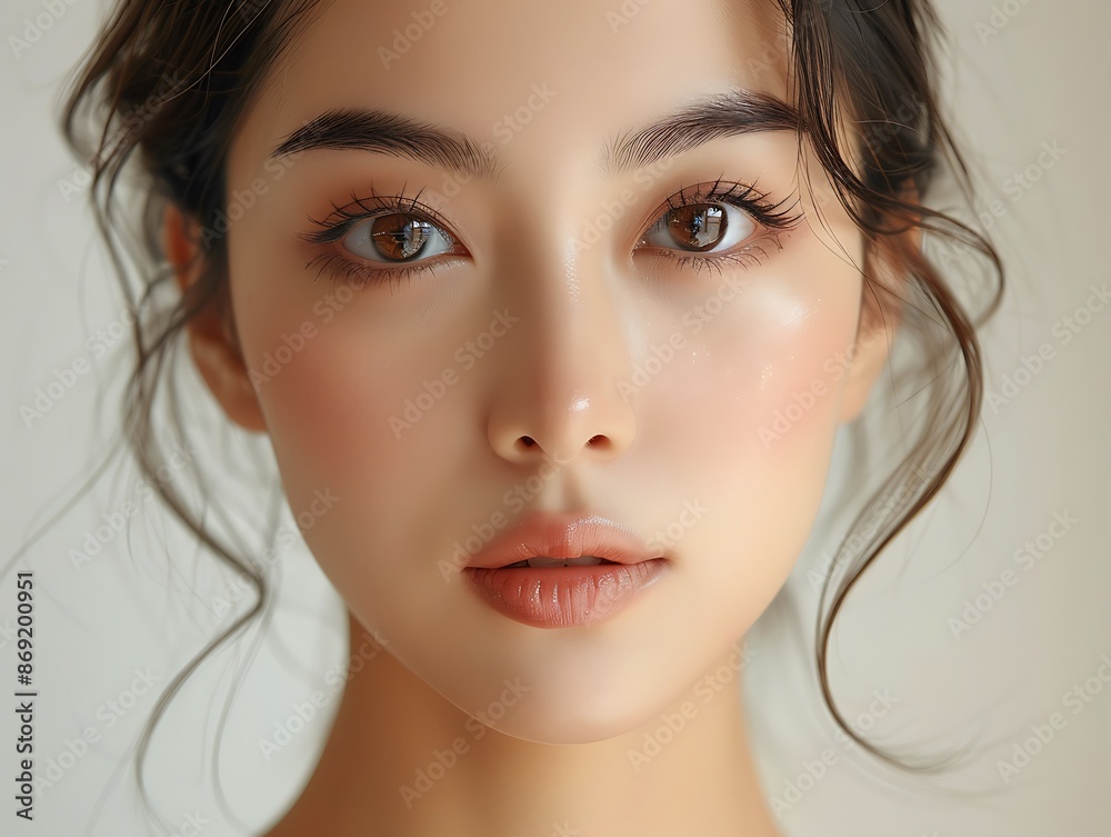 Close-up portrait of young Asian beautiful woman with perfect skin Close-up portrait of young Asian beautiful woman with perfect skin