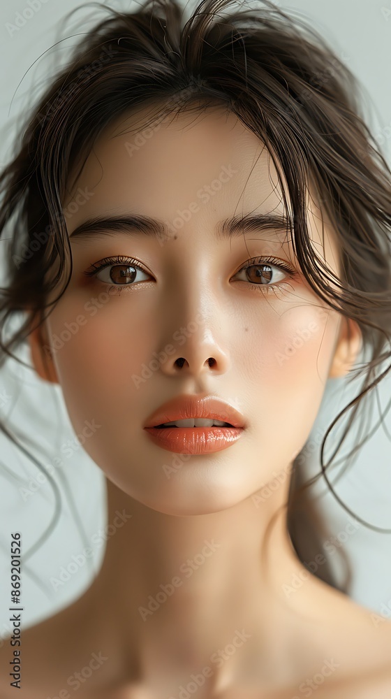 Close-up portrait of young Asian beautiful woman with perfect skin Close-up portrait of young Asian beautiful woman with perfect skin