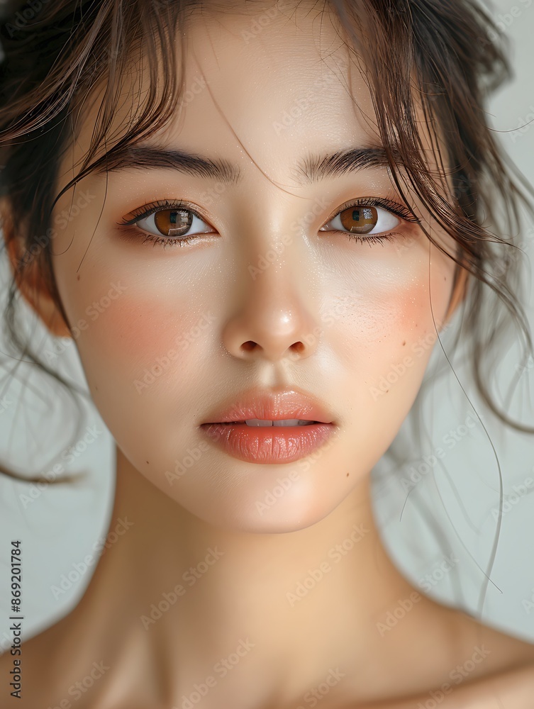 Close-up portrait of young Asian beautiful woman with perfect skin Close-up portrait of young Asian beautiful woman with perfect skin