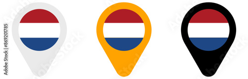 Free Download netherlands flag map pin icons dutch pinpoint set amsterdam tricolour location pointer holland vector svg - GFXLoad