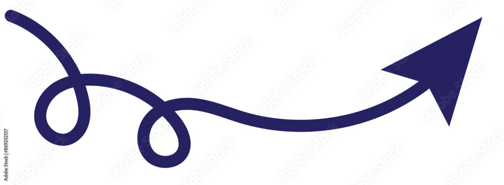 Thin сurved arrow icon. Doodle black rounded arrow. Sketch long arrow flat illustration Thin сurved arrow icon. Doodle black rounded arrow. Sketch long arrow flat illustration
