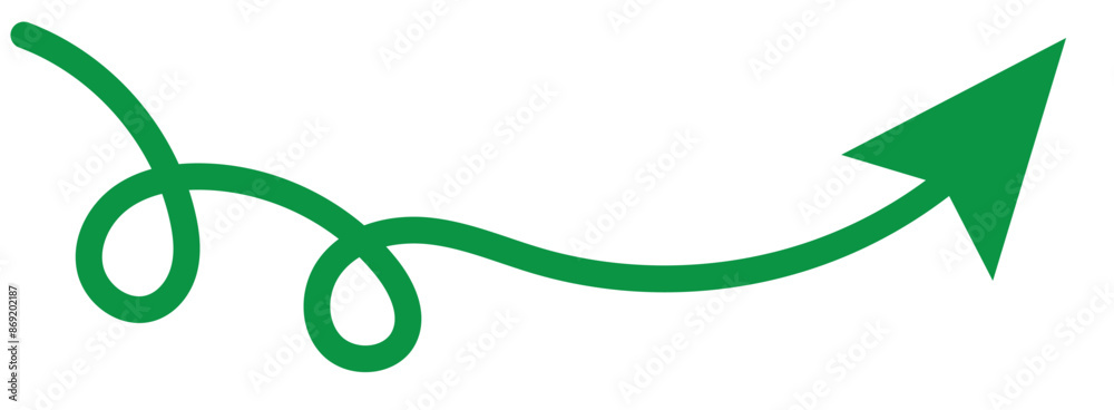 Obraz premium Thin сurved arrow icon. Doodle black rounded arrow. Sketch long arrow flat illustration