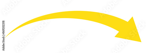 Thin сurved arrow icon. Doodle black rounded arrow. Sketch long arrow flat illustration