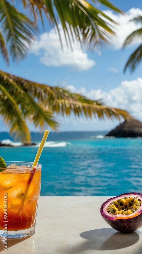 a closeup photograph of passion fruit iced tea drink p background a closeup photograph of passion fruit iced tea drink p background