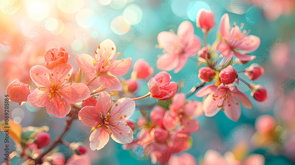 Delicate cherry blossoms in full bloom against a soft background. Concept: spring, nature, beauty. Business use: seasonal promotions, greeting cards, nature magazines, spring decor Delicate cherry blossoms in full bloom against a soft background. Concept: spring, nature, beauty. Business use: seasonal promotions, greeting cards, nature magazines, spring decor