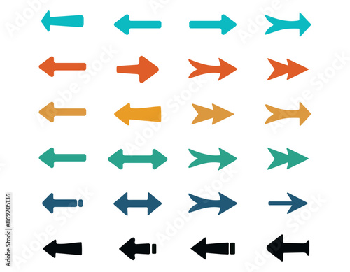 Free Download a set of vector colored arrows - GFXLoad