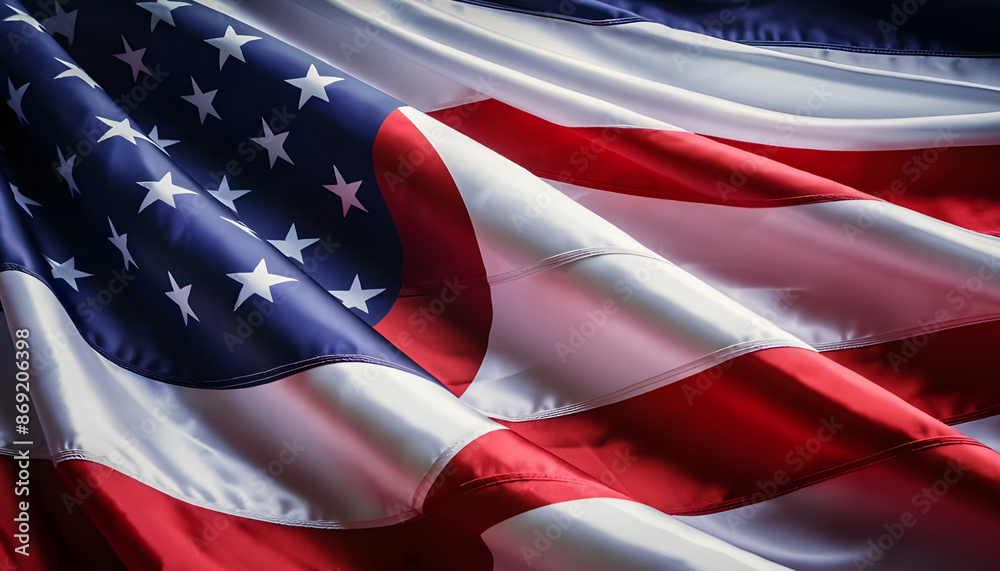 American Wave Flag .Flag of US Silk American Wave Flag .Flag of US Silk