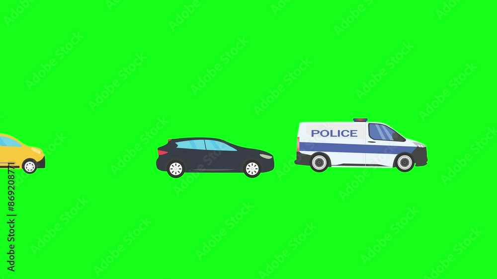 Running cars animation on green screen Running cars animation on green screen