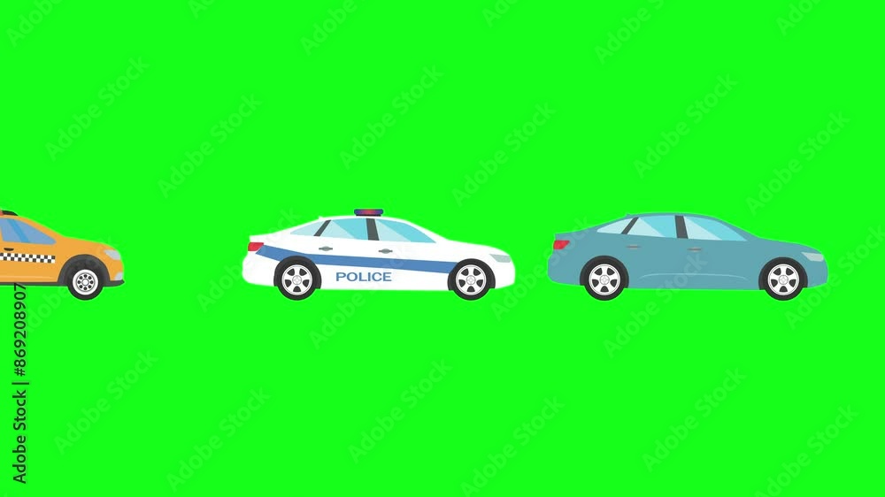 Running cars animation on green screen Running cars animation on green screen