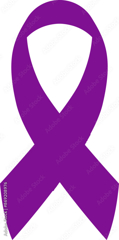Flat Purple Awareness Ribbon Silhouette