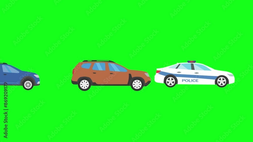 Running cars animation on green screen Running cars animation on green screen