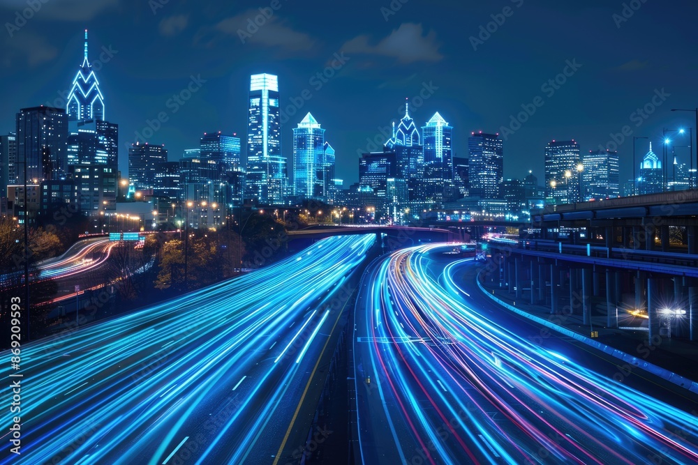 Fototapeta premium Urban roads, vehicle trajectories
