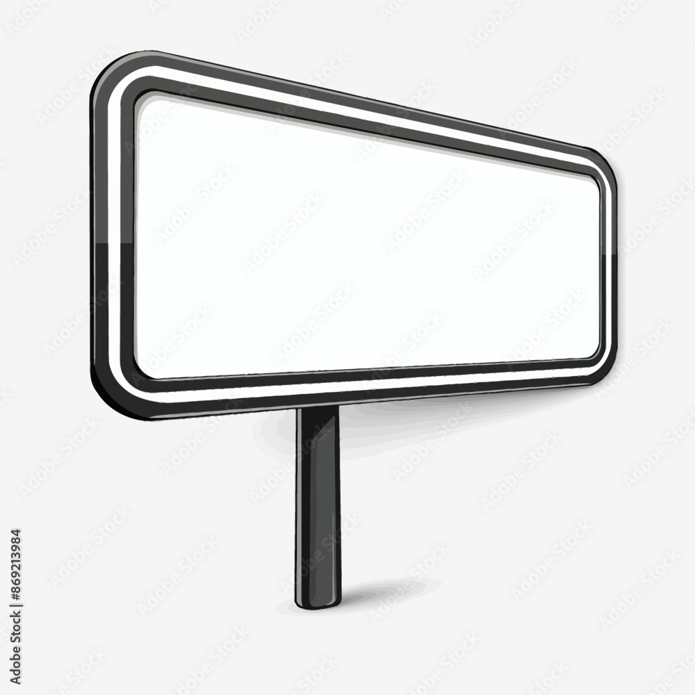 Fototapeta premium Black and white vector sign empty isolated on white background Generative Ai