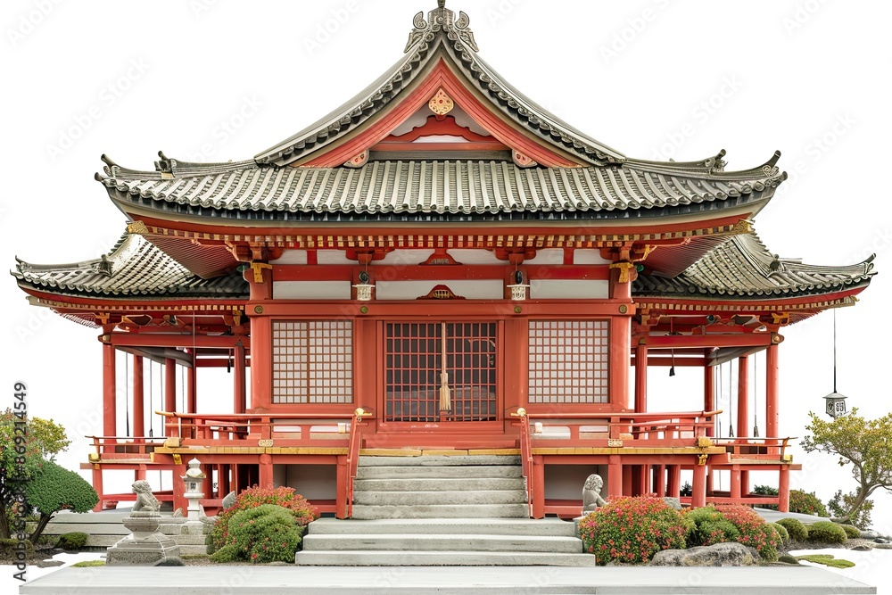 Japanese temple isolated on white photograph Japanese temple isolated on white photograph