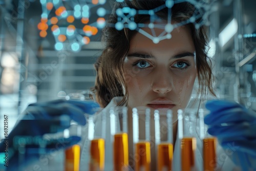 Young women working in the laboratory