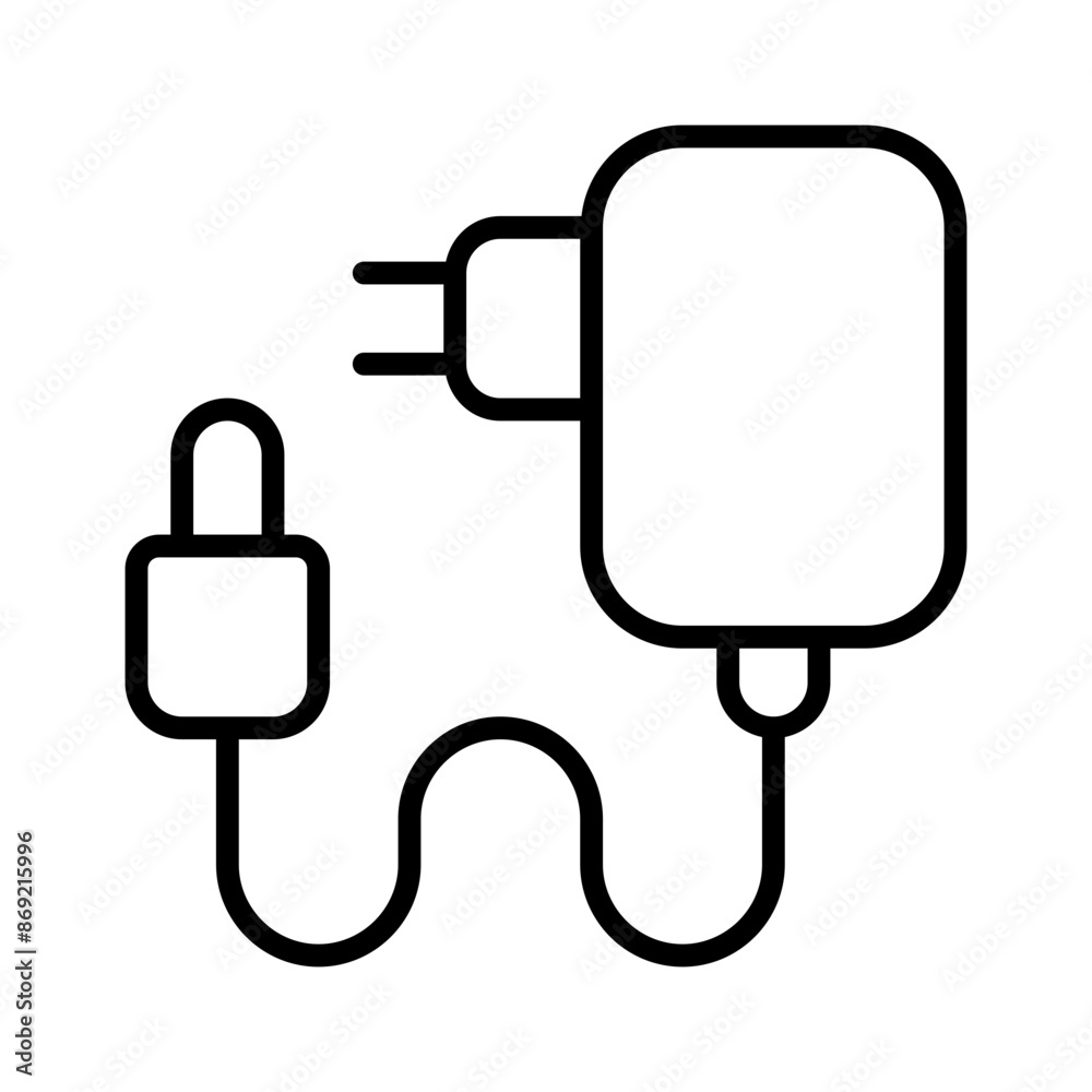 phone charger icon with line style, perfect for user interface projects