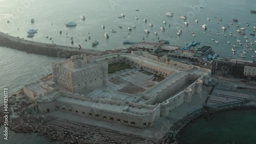 Drone footage of Qaitbay Citadel,Bey Citadel in Alexandria photo