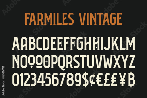 Vintage Serif Font Typeface All Caps Uppercase Farmiles Holisfonts