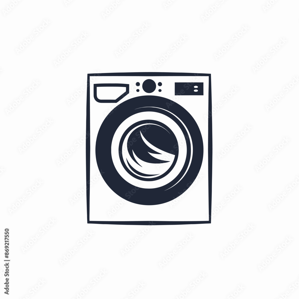 Minimalist vector laundry logo on white background Generative Ai Minimalist vector laundry logo on white background Generative Ai