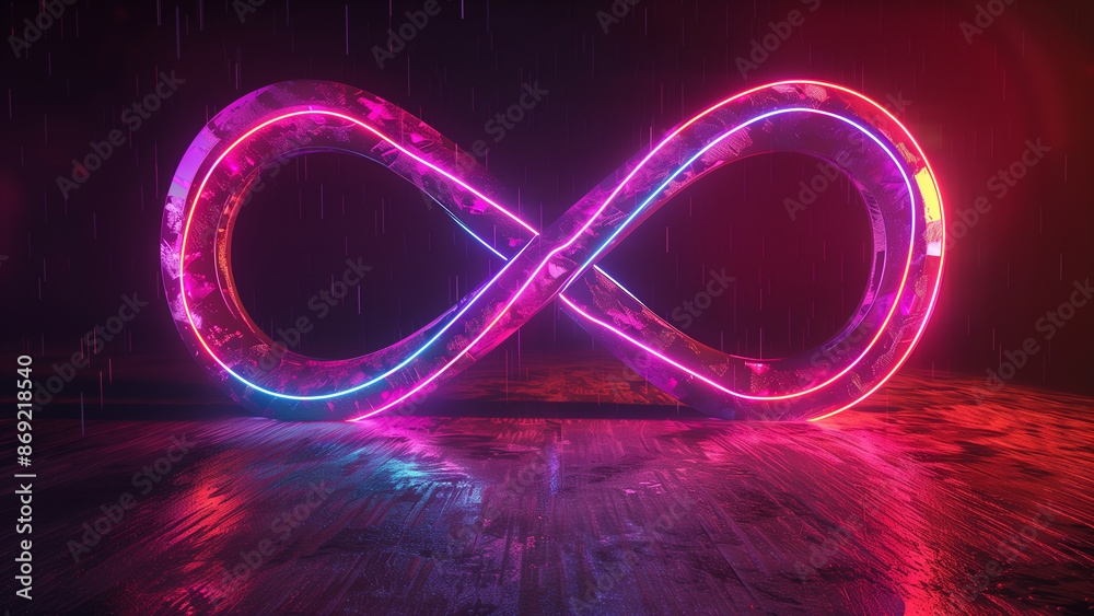 Conceptual Continuity: A Neon Infinity Symbol Conceptual Continuity: A Neon Infinity Symbol