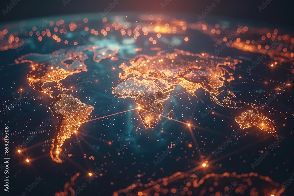 Land lights on the Earth's surface Land lights on the Earth's surface